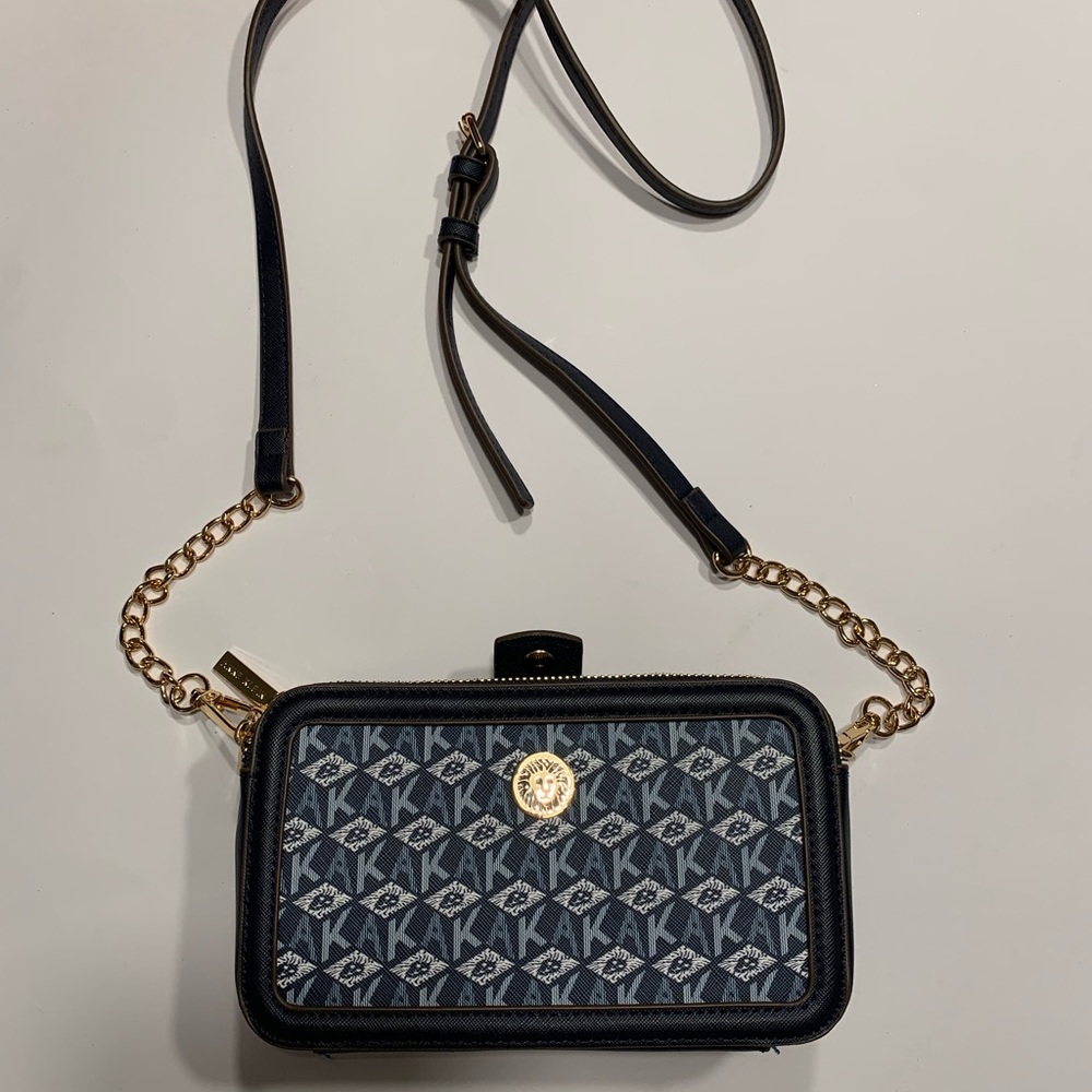Anne Klein Blue and Gold Crossbody Bag